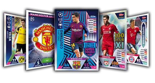 CHAMPIONS LEAGUE MATCH ATTAX 2018-2019 ☆ Football Base Cards ☆ #145 to #216 