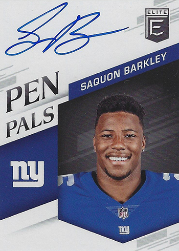 2018 Elite Football Pen Pals Blue Ink Saquon Barklet