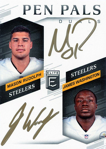 2018 Elite Football Pen Pals Duals Gold Mason Rudolph James Washington