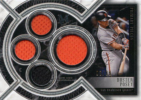 2022 Ozzie Albies Topps Museum PRIMARY PIECES QUAD JERSEY BAT 96/99 RE