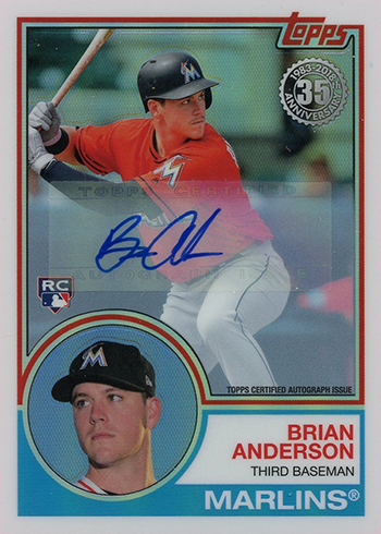 Brian Anderson autographed baseball card (Miami Marlins) 2018 Topps #234  Rookie