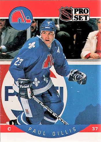 1990-91 Pro Set Hockey Paul Gillis Bloody Nose