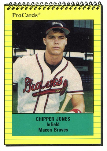 Chipper Jones Signed 1991 Macon Braves ProCards #872 (PSA)
