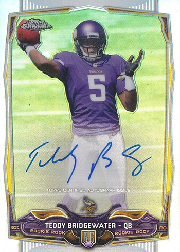 New York Jets Teddy Bridgewater Signed Trading Cards, Collectible