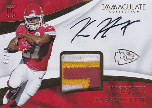 2017 Immaculate Collection Kareem Hunt Rookie Card