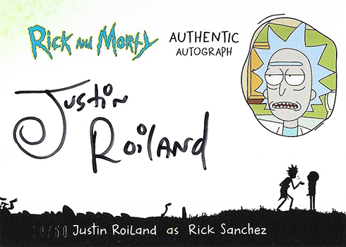   2018 Cryptozoic Rick Autographs and Morty Justin Roiland as Rick Sanchez 