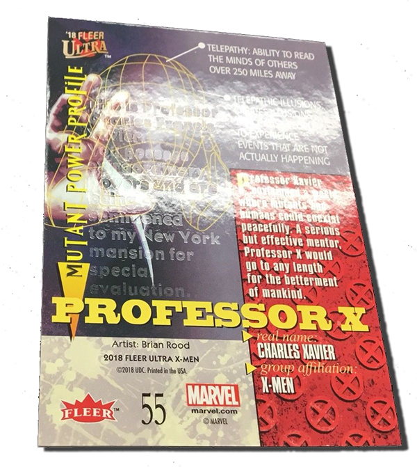 2018 Fleer Ultra X-Men Hidden Message 55 Professor X