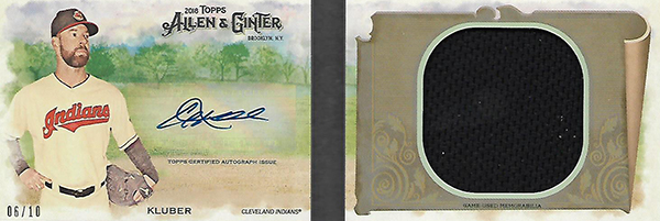 2018 Topps Allen and Ginter Baseball Autograph Relic Book Corey Kluber