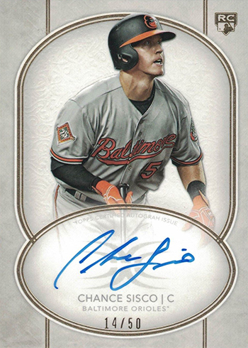 2018 Topps Definitive Collection Baseball Rookie Autographs Chance Sisco