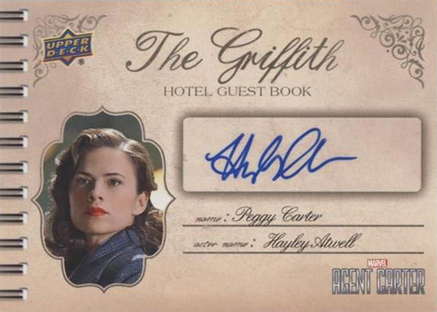 2018 Upper Deck Agent Carter Griffith Hotel Guest Book Autographs Hayley Atwell
