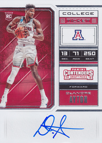 2018 Panini Contenders Draft Marvin Bagley autograph auto rc #83