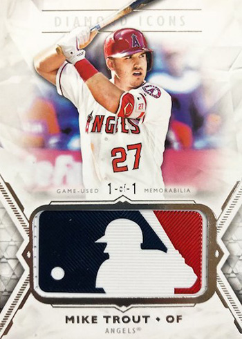 2018 Topps Diamond Icons Baseball MLB Logo Patch Mike Trout