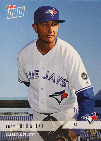 Troy Tulowitzki poses as a pitcher on Blue Jays' photo day