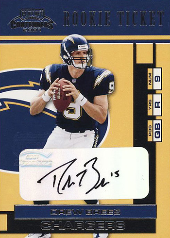 2001 Playoff Contenders Drew Brees Rookie Card Autograph