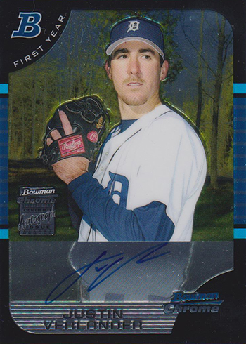 Sold at Auction: (Mint) 2005 Bowman Chrome Draft Justin Verlander Rookie  #BDP129 First Year Baseball Card