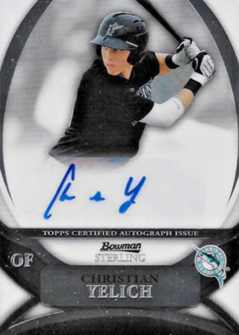 Christian Yelich Miami Marlins Autographed 2010 Bowman Draft Picks and Prospects MLB #BDPP78 Beckett Fanatics Witnessed Authenticated 10 Card