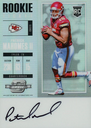 2017 Panini Contenders Optic Patrick Mahomes Rookie Card