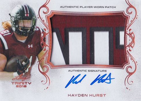 2018 Leaf Trinity Football Patch Autographs Hayden Hurst