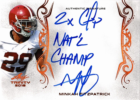 2018 Leaf Trinity Signatures Minkah Fitzpatrick