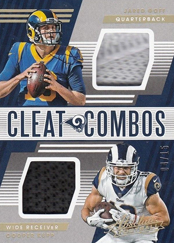 2018 Panini Absolute Football Cooper Kupp Tools Of The Trade Game Used  Material Card 21/99 #22970