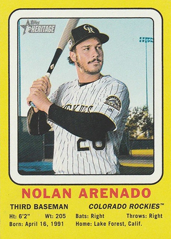 2018 Topps Heritage High Number Baseball 1969 Collector Card Nolan Arenado
