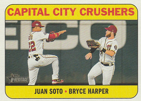 2018 Topps Heritage High Number Baseball Combo Cards Juan Soto Bryce Harper