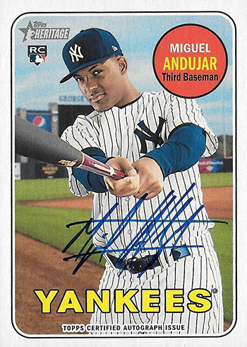 2018 Topps Heritage High Number Baseball Real One Autographs Miguel Andujar