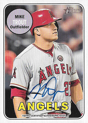 2018 Topps Heritage High Number Baseball Real One Autographs Mike Trout