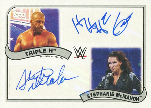 2018 Topps Heritage WWE Dual Autographs Triple H Stephanie McMahon