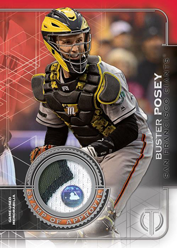 Buster Posey Topps Tribute Stamp of Approval Game Used Jersey Card /99  Giants