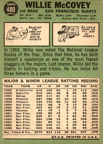 1967 Topps Willie McCovey