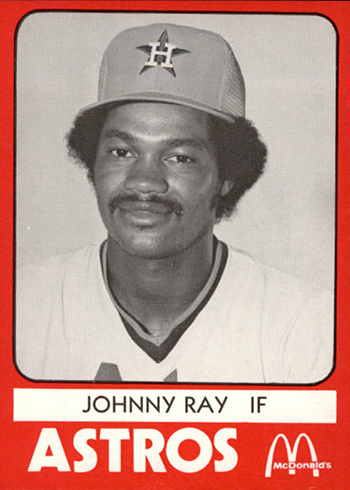 1980 Columbus Astros TCMA Johnny Ray