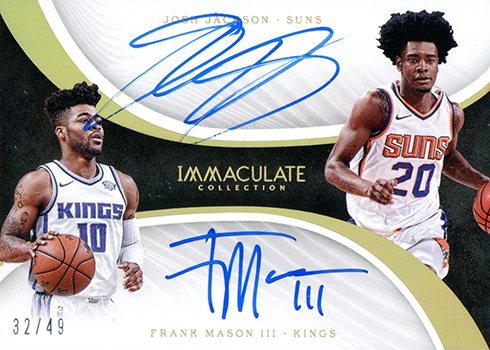 2017-18 Panini Immaculate Basketball Dual Autographs Josh Jackson Frank Mason