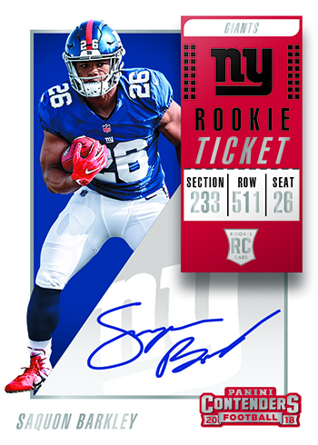 2018 Panini Contenders Football Rookie Ticket Autograph Barkley