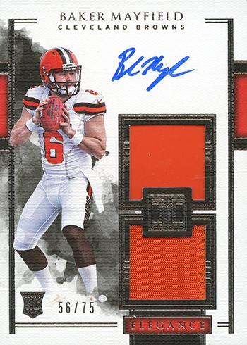 2018 Panini Impeccable Football Baker Mayfield RC Auto Patch Helmet