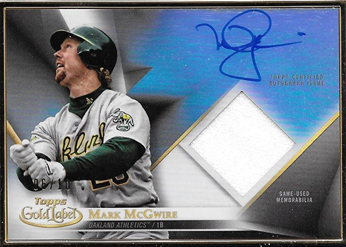 2018 Topps Gold Label Baseball Framed Autograph Relic Mark McGwire