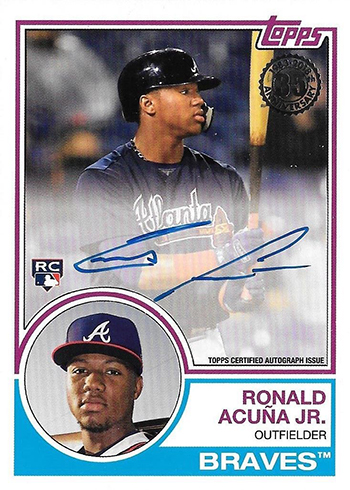2018 Topps Update Series Baseball 1983 Topps Autographs Ronald Acuna Jr