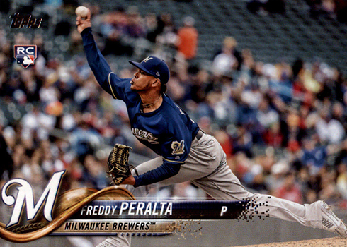  2018 Topps Heritage High Number Baseball #541 Freddy Peralta RC  Rookie Milwaukee Brewers Official MLB Trading Card : Collectibles & Fine Art