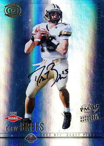 2001 Pacific Dynagon Drew Brees Autograph Rookie Card