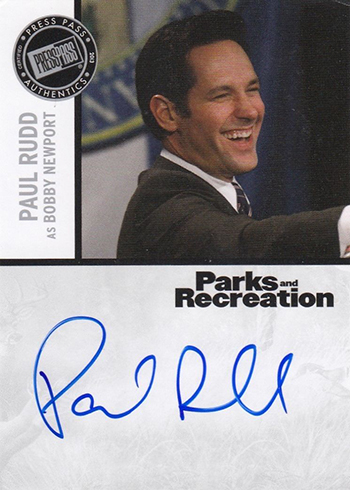 2013 Press Pass Parks and Recreation Paul Rudd Autograph B