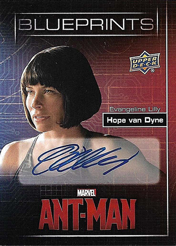 2015 Upper Deck Ant-Man Blueprints Autographs Evangeline Lilly