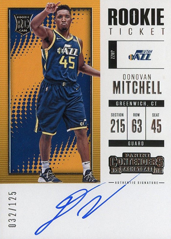 2017-18 Panini Contenders Donovan Mitchell Rookie Card