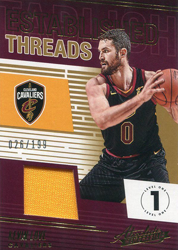 2018-19 Panini Absolute Basketball Established Threads Kevin Love