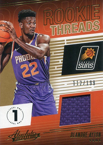 2018-19 Panini Absolute Basketball Rookie Threads Deandre Ayton