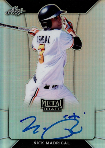 2018 Leaf Metal Draft Baseball Base Autographs Nick Madrigal