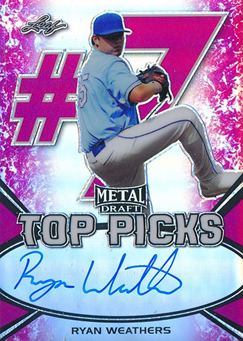 2018 Leaf Metal Draft Baseball Top Picks Pink Ryan Weathers