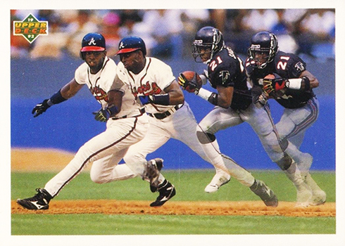 Bo Jackson Deion Sanders 2022 Topps Dynamic Duals Card #20 HOF