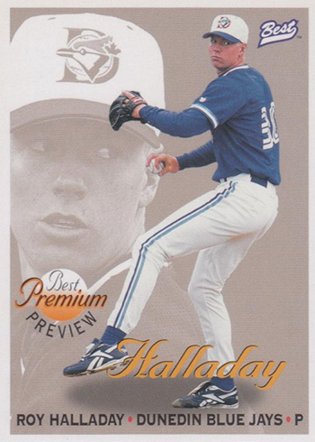 2009 Upper Deck A Piece Of History #96 Roy Halladay 73/150 green card Blue  Jays