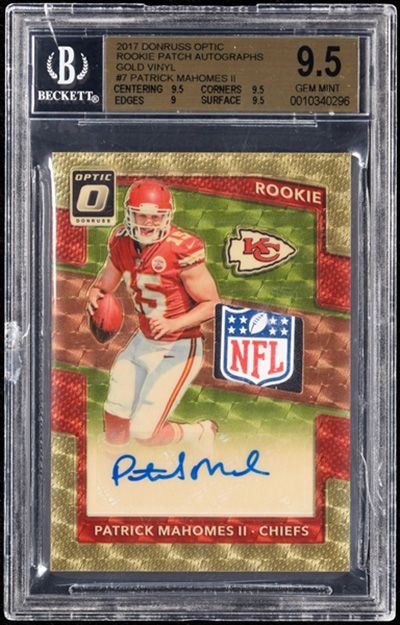 Sold at Auction: Patrick Mahomes Autographed Football Card