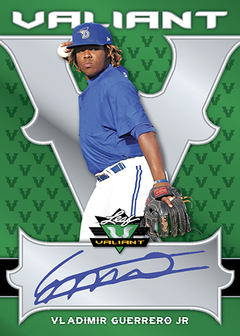 2018 Leaf Valiant Baseball Base Autographs Green